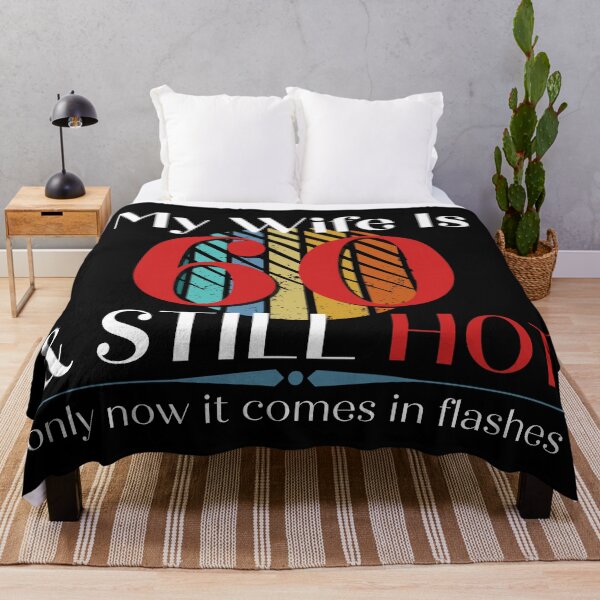 Item preview, My Wife Is 60 & Still Hot, Funny 60th Birthday with Retro Sunset, Milestone Birthday Gift designed and sold by Auntieck.