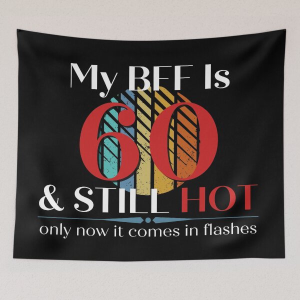 Item preview, My BFF Is 60 & Still Hot, Funny 60th Birthday with Retro Sunset, Milestone Birthday Gift designed and sold by Auntieck.