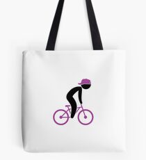 A cyclist doing tricks on his bike Tote Bag