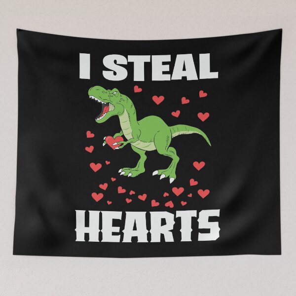 Item preview, T-Rex, I steal Hearts, Valentines Day, Funny T-rex designed and sold by OutLoudDesigns.