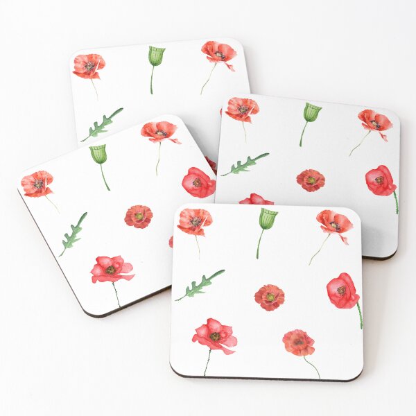 Item preview, Watercolor Red Poppy Flowers designed and sold by silviaol.