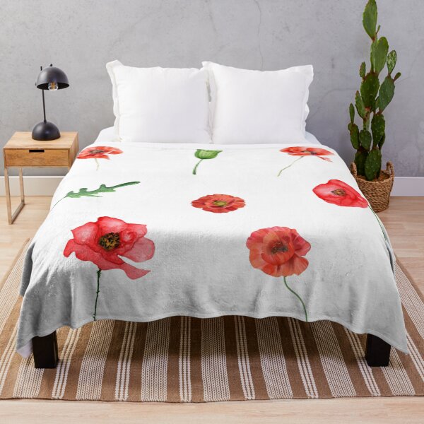 Item preview, Watercolor Red Poppy Flowers designed and sold by silviaol.