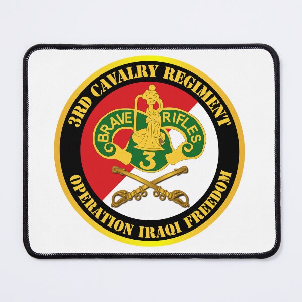 Item preview, Army - 3rd Cavalry Regiment DUI - Red White - Operation Iraqi Freedom designed and sold by Military Insignia Products.