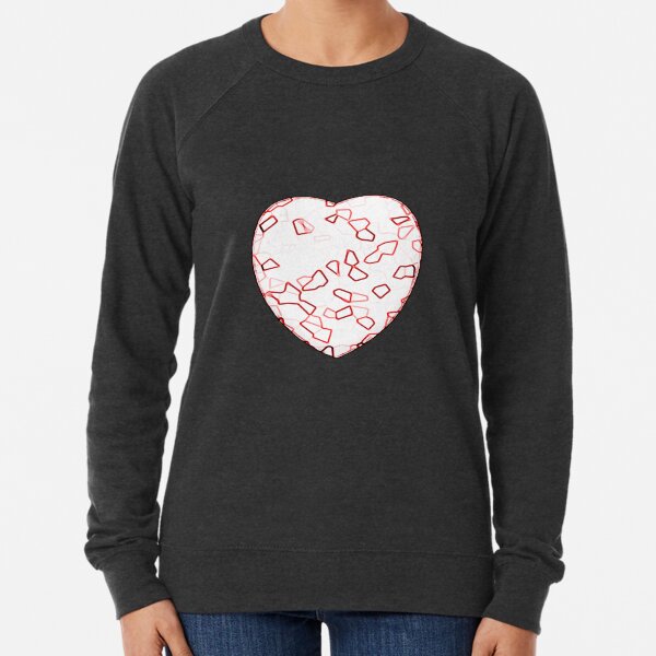 Stylised Red & White Heart Lightweight Sweatshirt