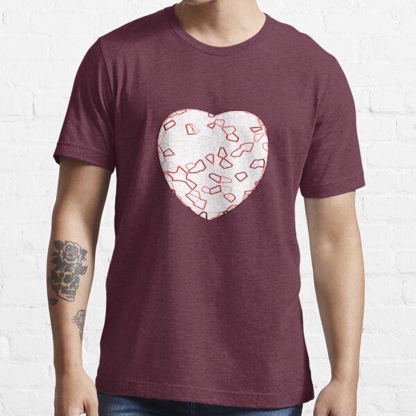Stylised Red & White Heart Essential T-Shirt