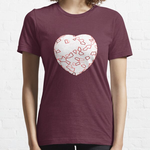 Stylised Red & White Heart Essential T-Shirt