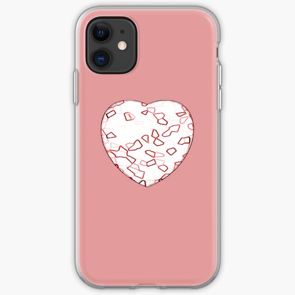 Stylised Red & White Heart iPhone Soft Case
