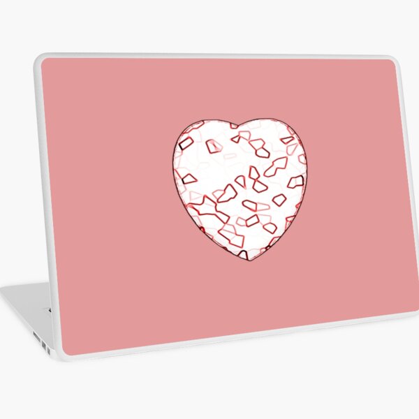 Stylised Red & White Heart Laptop Skin