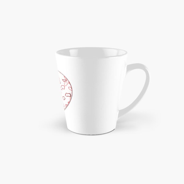 Stylised Red & White Heart Tall Mug
