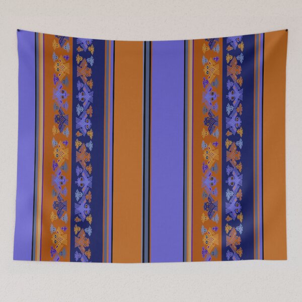 Item preview, Peruvian Inca Pajaros - Large Scale - Orange Violet Navy Yellow designed and sold by Esprit-Mystique.