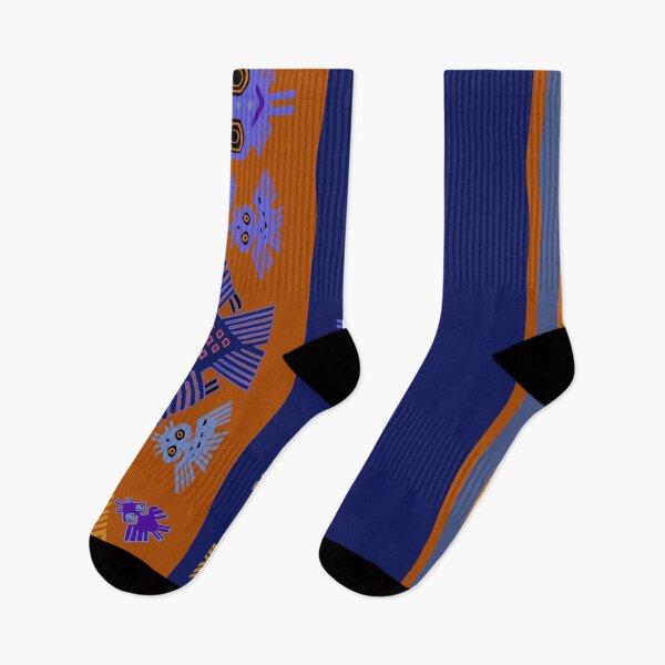 Item preview, Peruvian Inca Pajaros - Large Scale - Orange Violet Navy Yellow designed and sold by Esprit-Mystique.