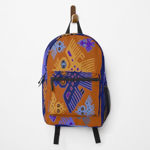 Item preview, Peruvian Inca Pajaros - Large Scale - Orange Violet Navy Yellow designed and sold by ESPRIT MYSTIQUE.