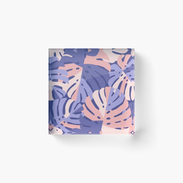Item preview, Color Block Monstera Leaves - Purple + Pink designed and sold by latheandquill.