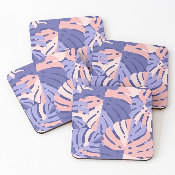 Item preview, Color Block Monstera Leaves - Purple + Pink designed and sold by latheandquill.