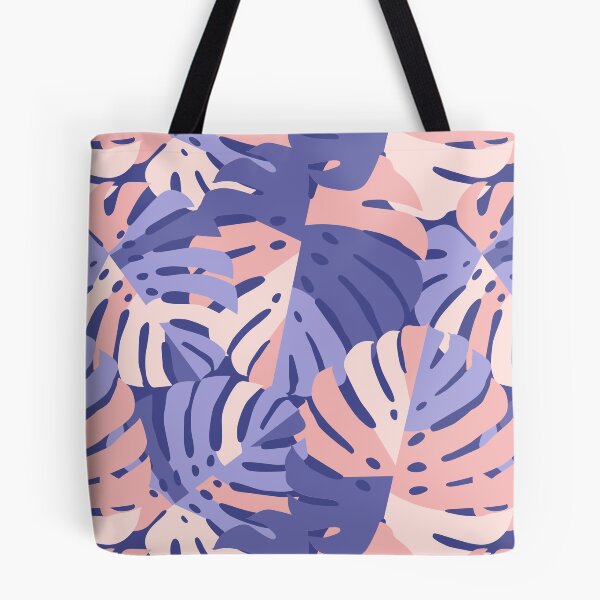 Item preview, Color Block Monstera Leaves - Purple + Pink designed and sold by latheandquill.