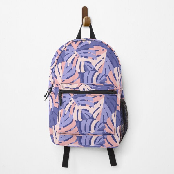 Item preview, Color Block Monstera Leaves - Purple + Pink designed and sold by latheandquill.