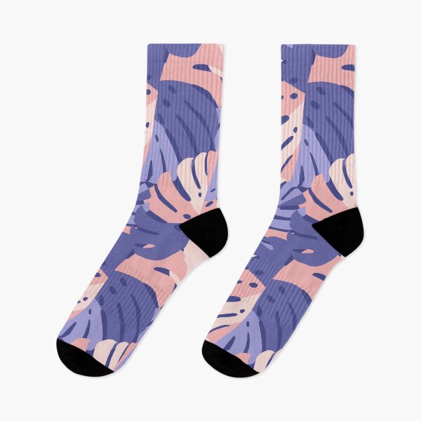 Item preview, Color Block Monstera Leaves - Purple + Pink designed and sold by latheandquill.