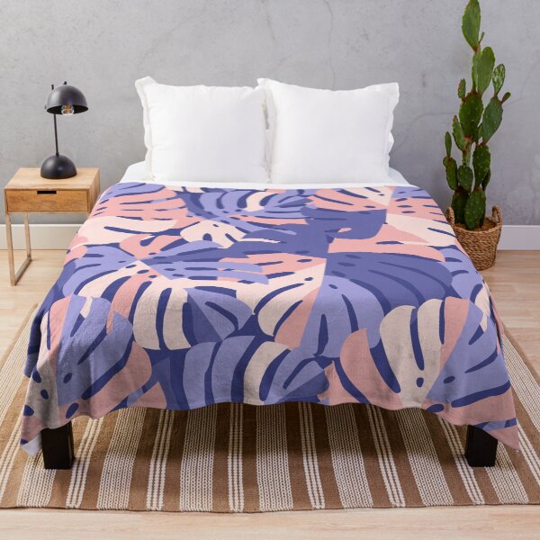 Item preview, Color Block Monstera Leaves - Purple + Pink designed and sold by latheandquill.