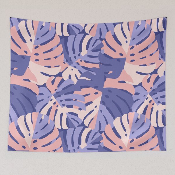 Item preview, Color Block Monstera Leaves - Purple + Pink designed and sold by latheandquill.