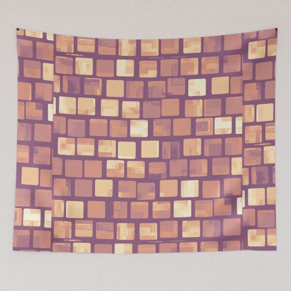 Item preview, Wood Tiles MOD Deco Squares Blocks Interior Design Retro Vintage Print designed and sold by Shayna Westfall.