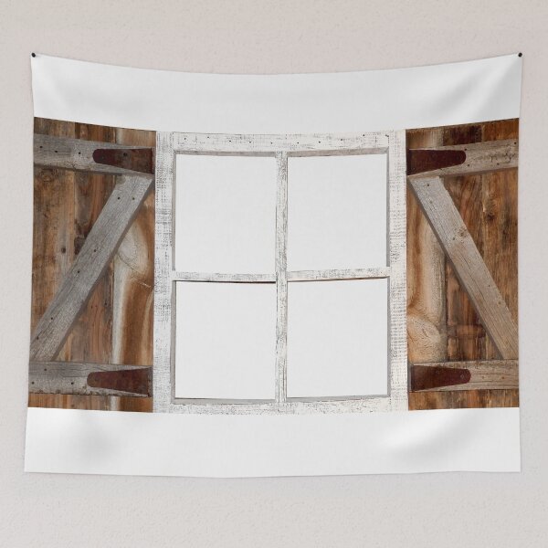Item preview, white window and barn wood shutters, reclaimed wood designed and sold by Stephanie  Skeem.