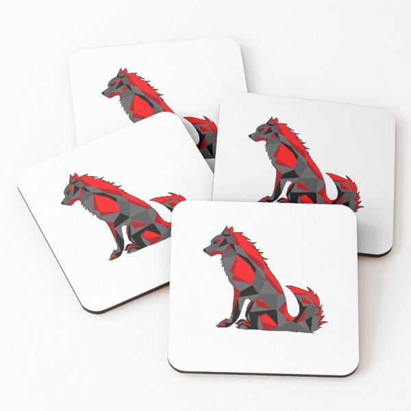 Item preview, Black & Red Geometric Wolf designed and sold by Starthouse.