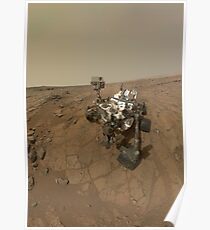 Selbstporträt von Curiosity Rover auf der Oberfläche des Mars. Poster