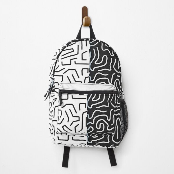 Item preview, Black and white backpack designed and sold by Awesigns.