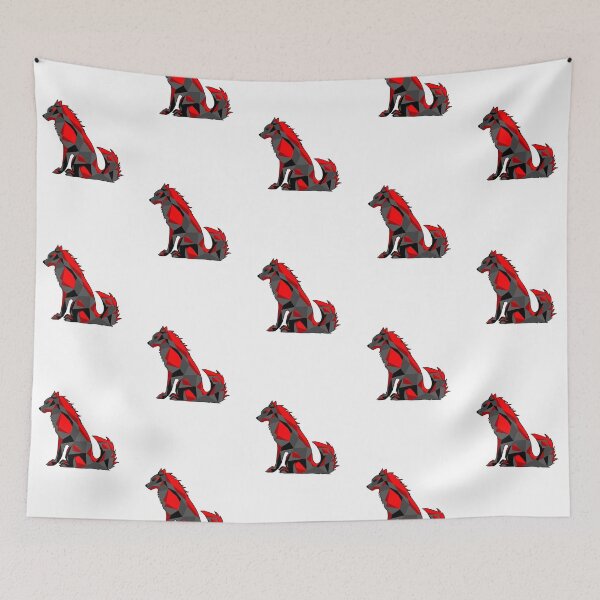 Item preview, Black & Red Geometric Wolf designed and sold by Starthouse.