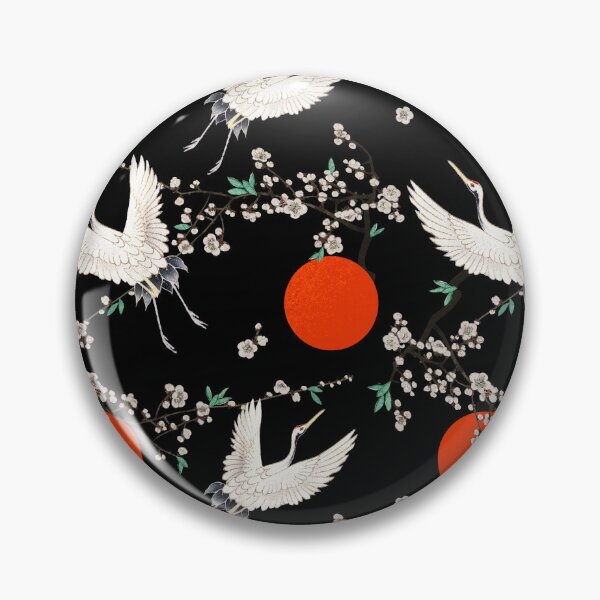 Item preview, Traditional Japanese crane with plum blossom seamless pattern  designed and sold by Tema EL.