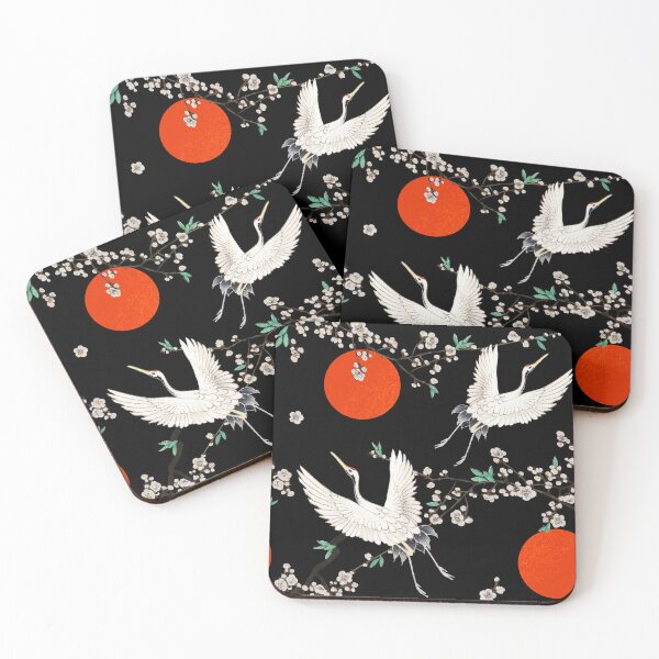 Item preview, Traditional Japanese crane with plum blossom seamless pattern  designed and sold by Tema EL.