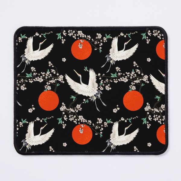 Item preview, Traditional Japanese crane with plum blossom seamless pattern designed and sold by Tema EL.