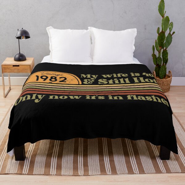 Item preview, My wife is 40 & still hot, only now in flashes, Funny 40th birthday, Vintage 1982 Retro Sunset Design designed and sold by Auntieck.