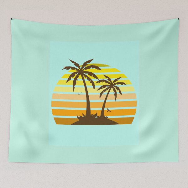 Item preview, Retro sunset tropical island #2 designed and sold by NatureArtUK.