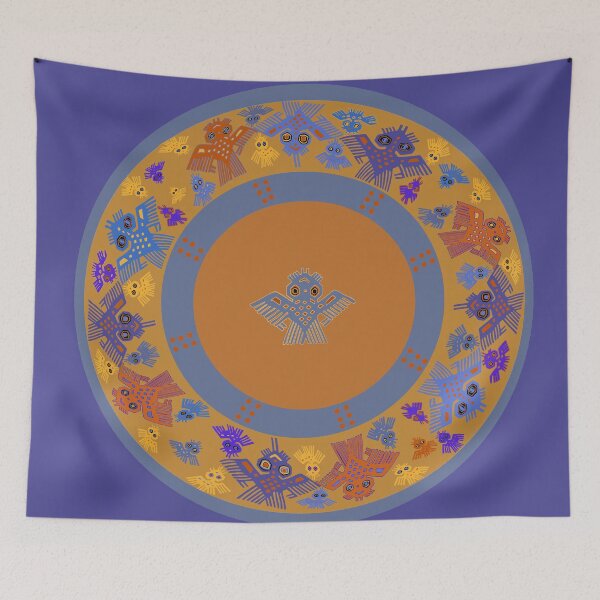 Item preview, Inca Circle of Pajaros - Orange Violet Navy designed and sold by Esprit-Mystique.