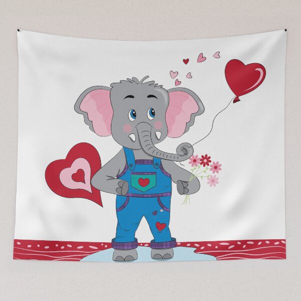 Item preview, Cartoon Elephant Spreading Some Love designed and sold by iCraftCafe.