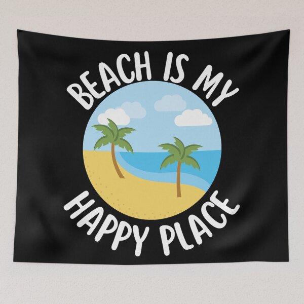 Item preview, Beach Happy Place Typography Beach Quotes For Happiness designed and sold by chetan786.