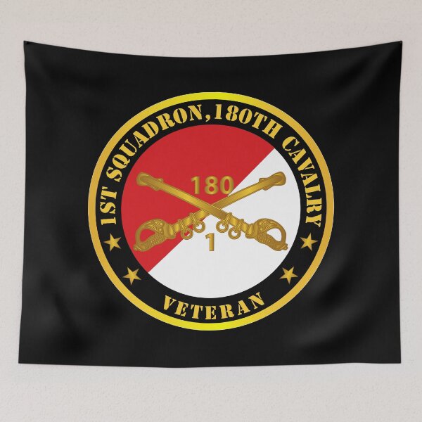 Item preview, Army - 1st Squadron, 180th Cavalry Branch Veteran - Red - White X 300 designed and sold by Military Insignia Products.