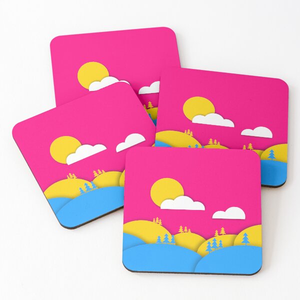 Item preview, Pansexual Pride Flag Art Landscape Paper Cut Out designed and sold by cashewdays.