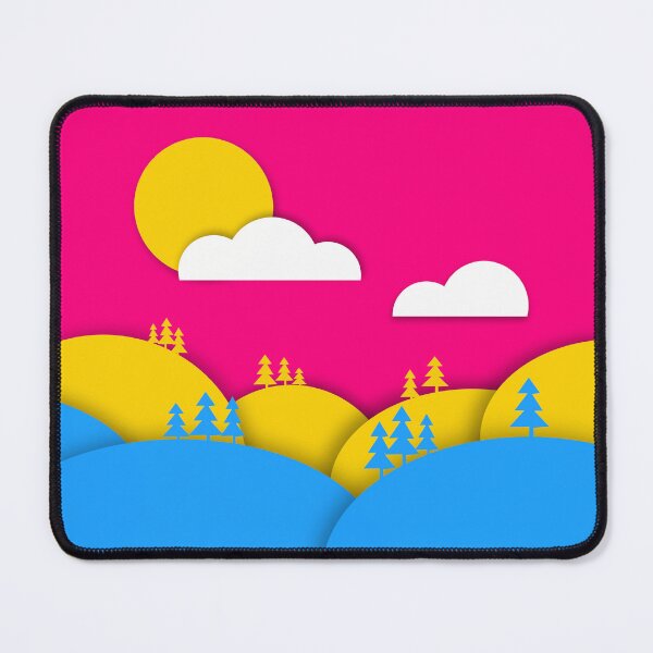 Item preview, Pansexual Pride Flag Art Landscape Paper Cut Out designed and sold by cashewdays.
