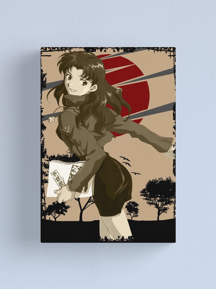 Misato Katsuragi Neon Genesis Evangelion Shinseiki Evangerion Retro Landscape Design Canvas