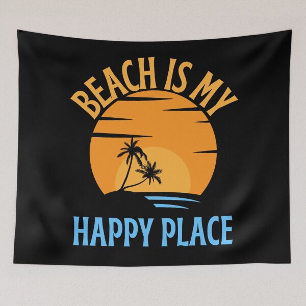 Item preview,  Beach Happy Place Typography Beach Quotes For Happiness designed and sold by chetan786.