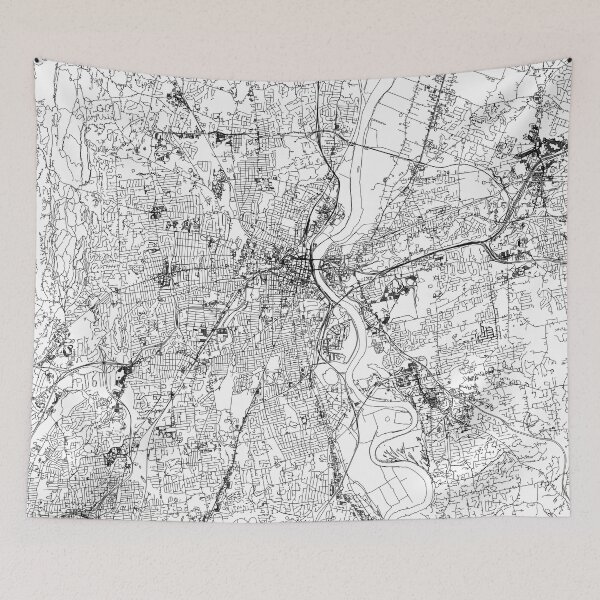 Item preview, Hartford White Map designed and sold by multiplicitymap.