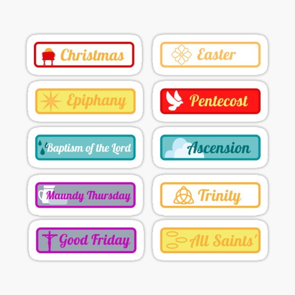 Liturgical Year Planner Stickers: Feast Days Sticker for Sale by  AnglicanNerd