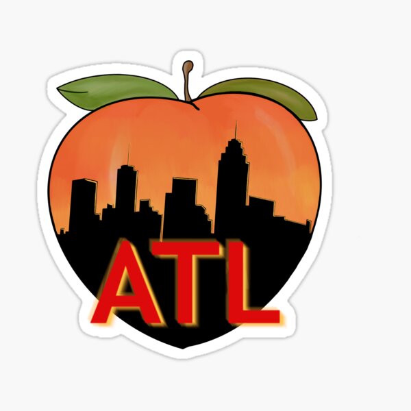 "Atlanta Peach" Sticker for Sale by Melpix Redbubble