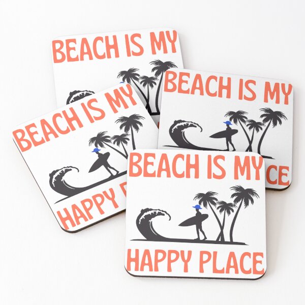 Item preview, Beach Happy Place Typography Beach Quotes For Happiness designed and sold by chetan786.