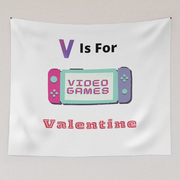 Item preview, V is For Video Games Valentine - funny T-Shirts Quotes designed and sold by Designspot2020.