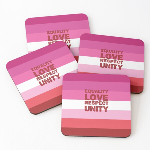 Item preview, Equality Love Respect Unity Lesbian Flag designed and sold by Orianah.
