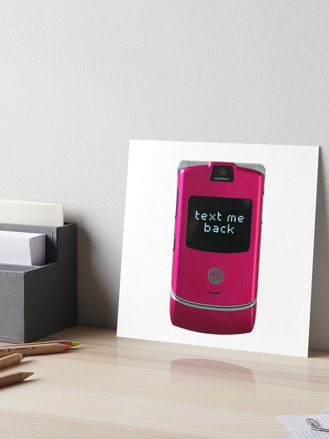 pink flip phone 2000s aesthetics Art Board Print for Sale by forkmuddies