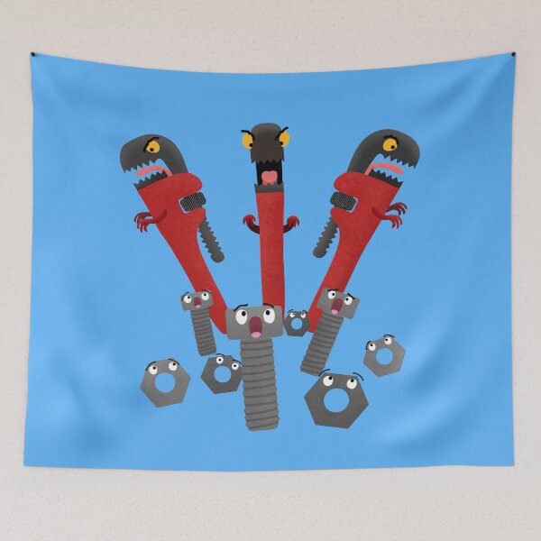 Item preview, Funny wrench monster tools humour cartoon designed and sold by FrogFactory.